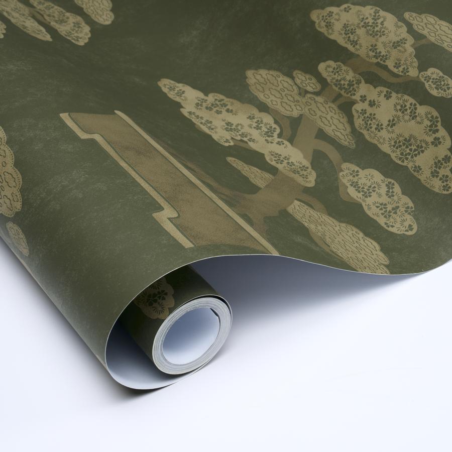 Purchase 5018000 | Bonsai Tree, Olive - Schumacher Wallpaper