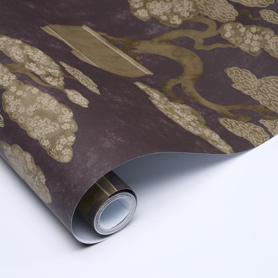 Purchase 5018001 | Bonsai Tree, Aubergine - Schumacher Wallpaper