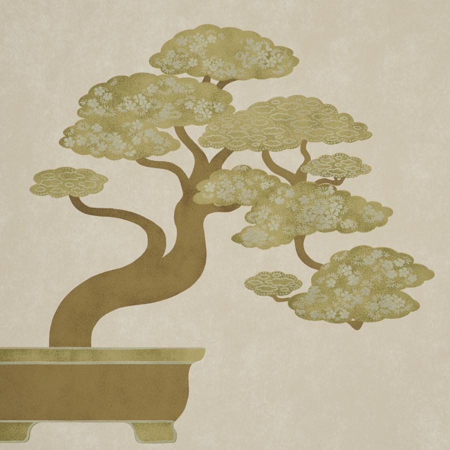 Purchase 5018002 | Bonsai Tree, Neutral - Schumacher Wallpaper