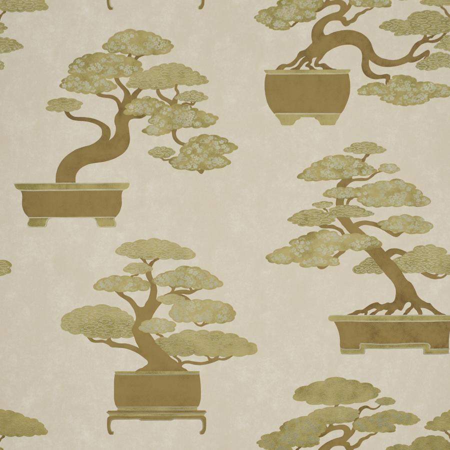 Purchase 5018002 | Bonsai Tree, Neutral - Schumacher Wallpaper