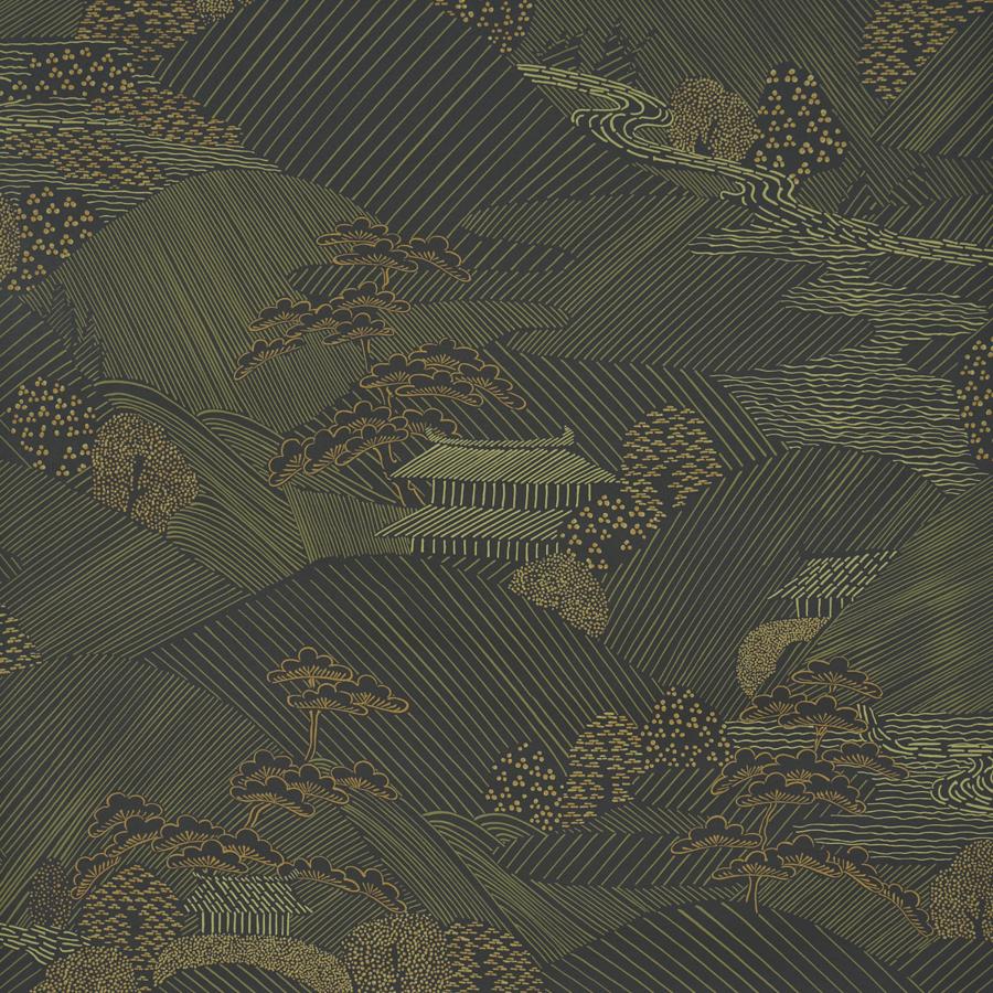 Purchase 5018050 | Nikko, Black - Schumacher Wallpaper
