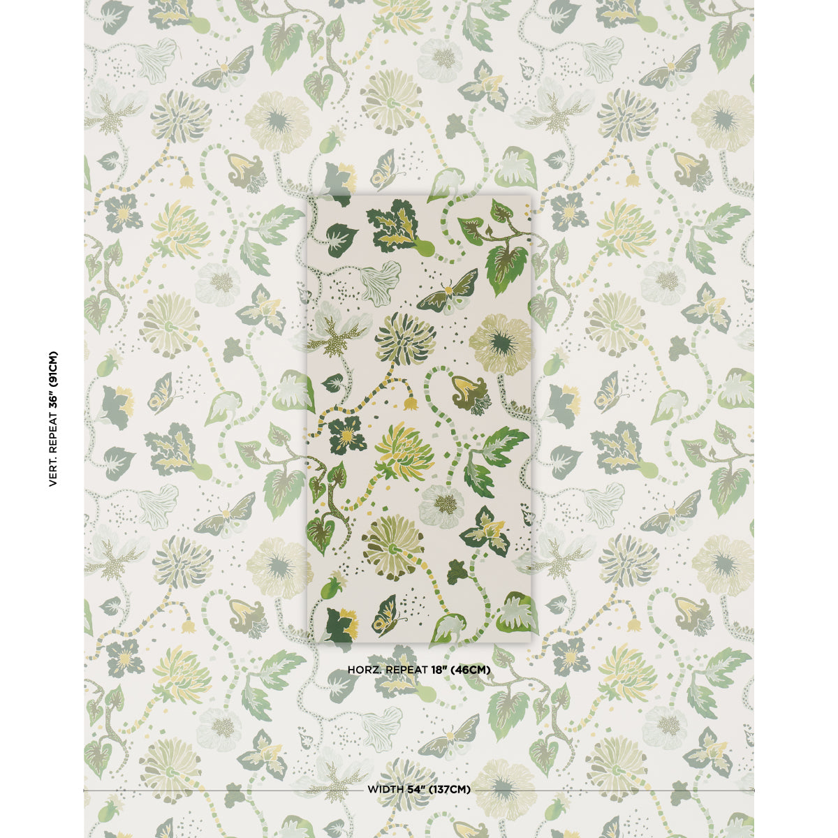 Purchase 5018061 | Gloriette, Green - Schumacher Wallpaper