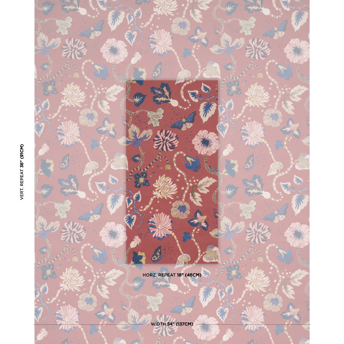 Purchase 5018062 | Gloriette, Red - Schumacher Wallpaper