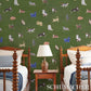 Purchase 5018070 | Cats, Green - Schumacher Wallpaper