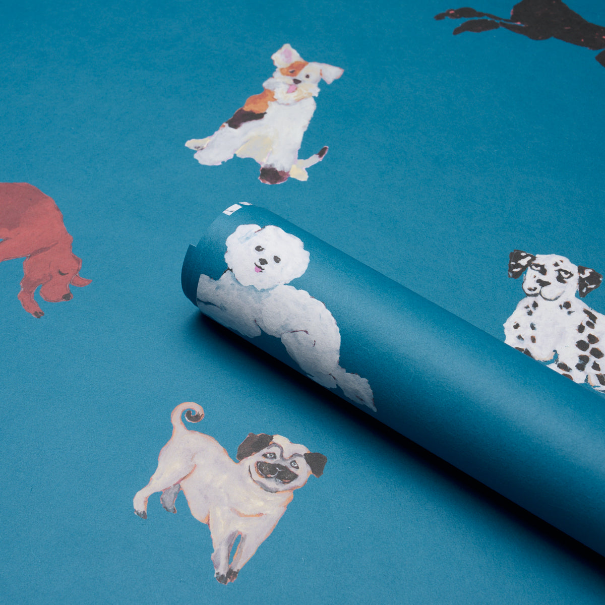 Purchase 5018081 | Dogs, Cerulean - Schumacher Wallpaper