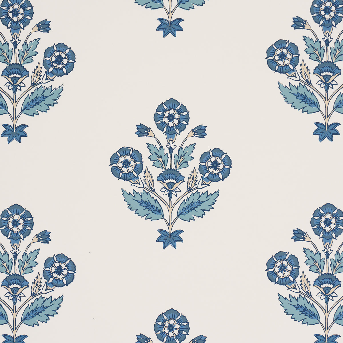 Purchase 5018090 | Dalila Hand-Screen Print, Blue - Schumacher Wallpaper