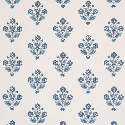 Purchase 5018090 | Dalila Hand-Screen Print, Blue - Schumacher Wallpaper