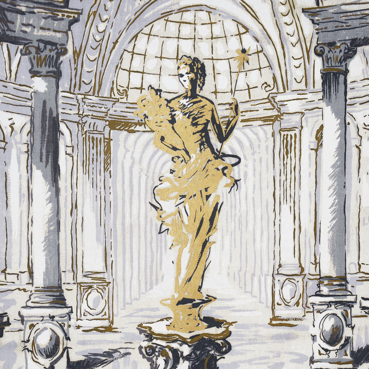 Purchase 5018110 | Palazzo 4 Panel Set, Antique Blue - Schumacher Wallpaper