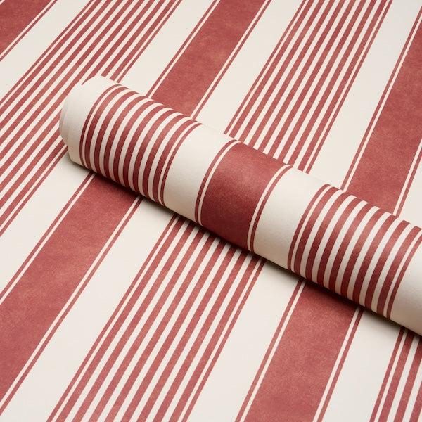 Purchase 5018140 | Summerville Stripe, Currant - Schumacher Wallpaper