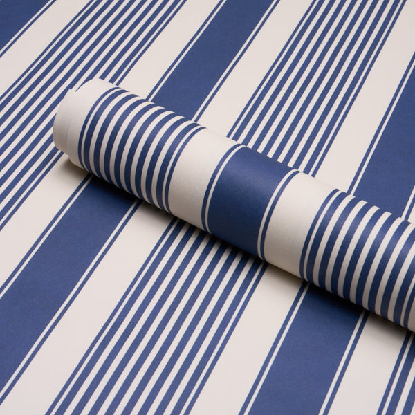 Purchase 5018141 | Summerville Stripe, Indigo - Schumacher Wallpaper