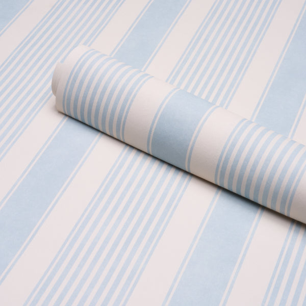 Purchase 5018144 | Summerville Stripe, Sky - Schumacher Wallpaper
