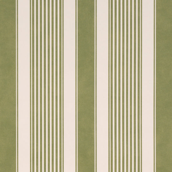 Purchase 5018147 | Summerville Stripe, Moss - Schumacher Wallpaper