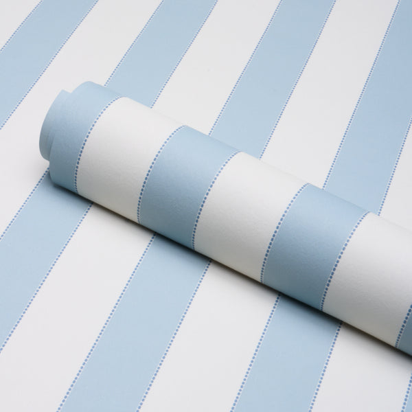 Purchase 5018150 | Louise Stripe, Blue - Schumacher Wallpaper