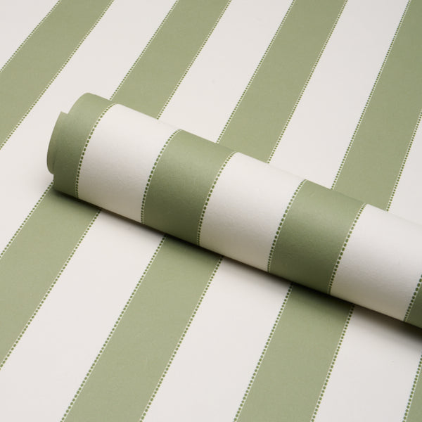 Purchase 5018155 | Louise Stripe, Moss - Schumacher Wallpaper