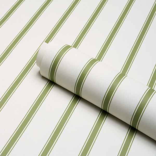 Purchase 5018165 | Westerly Stripe, Moss - Schumacher Wallpaper