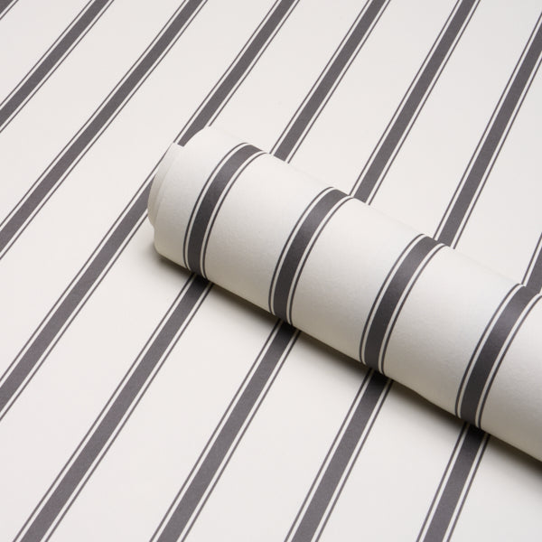 Purchase 5018166 | Westerly Stripe, Charcoal - Schumacher Wallpaper
