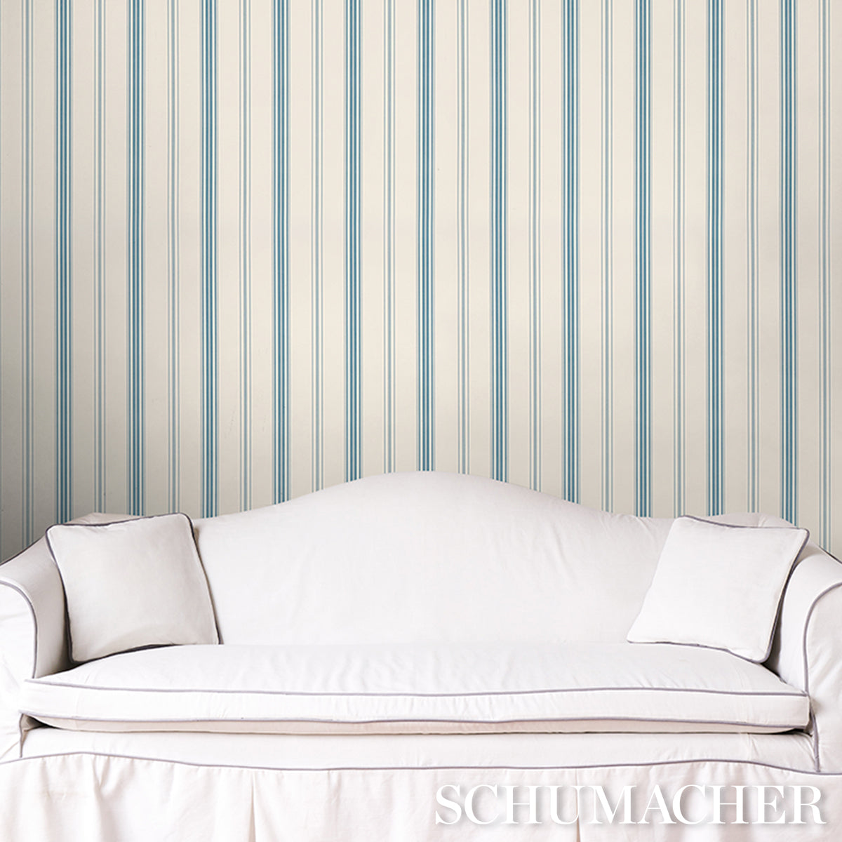 Purchase 5018193 | Coco Stripe, Delft - Schumacher Wallpaper