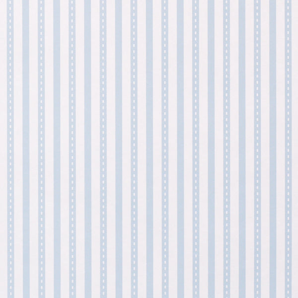 Purchase 5018200 | Mathis Ticking Stripe, Sky - Schumacher Wallpaper