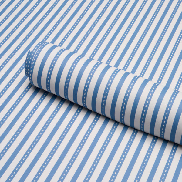 Purchase 5018201 | Mathis Ticking Stripe, Delft - Schumacher Wallpaper