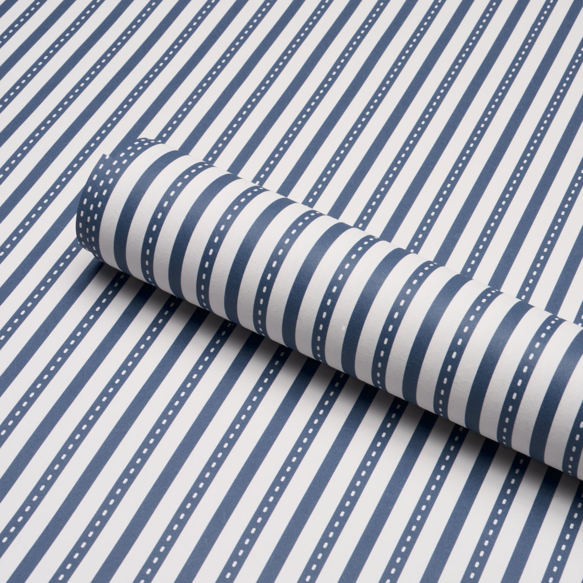 Purchase 5018202 | Mathis Ticking Stripe, Indigo - Schumacher Wallpaper