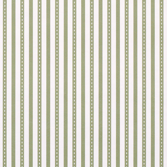 Purchase 5018203 | Mathis Ticking Stripe, Leaf - Schumacher Wallpaper