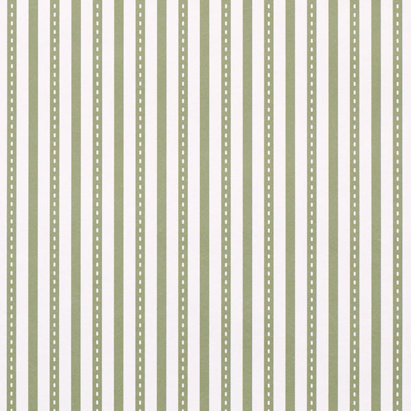 Purchase 5018203 | Mathis Ticking Stripe, Leaf - Schumacher Wallpaper