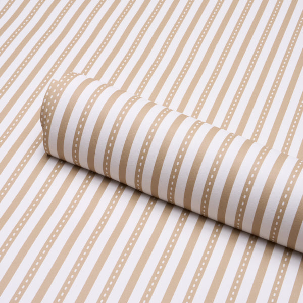 Purchase 5018204 | Mathis Ticking Stripe, Neutral - Schumacher Wallpaper
