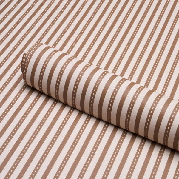 Purchase 5018205 | Mathis Ticking Stripe, Umber - Schumacher Wallpaper