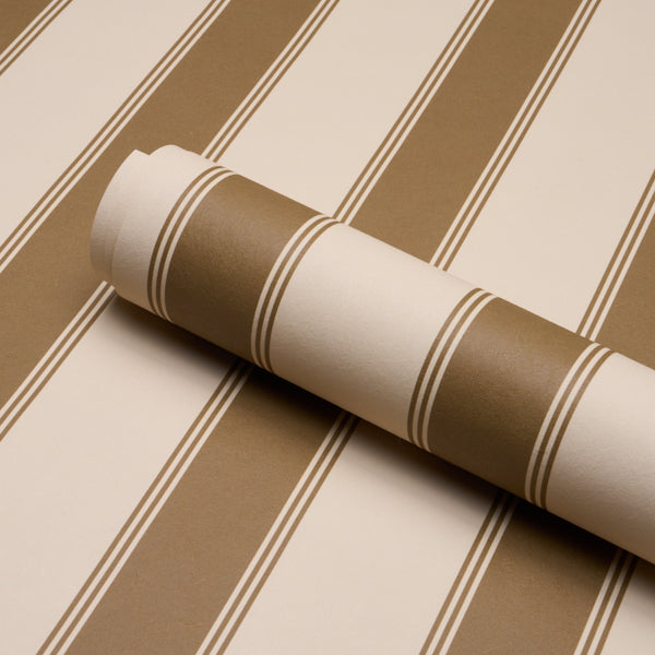 Purchase 5018210 | Rafe Stripe, Chocolate - Schumacher Wallpaper