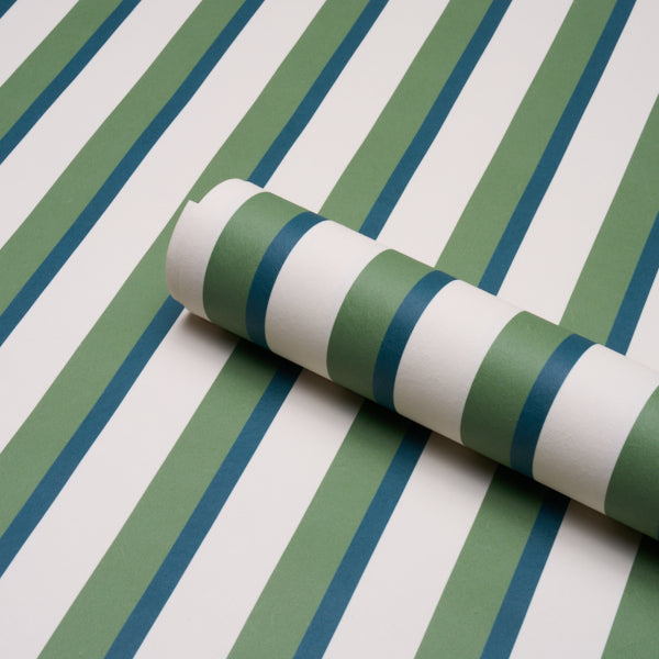 Purchase 5018220 | Rigsby Stripe, Peacock - Schumacher Wallpaper