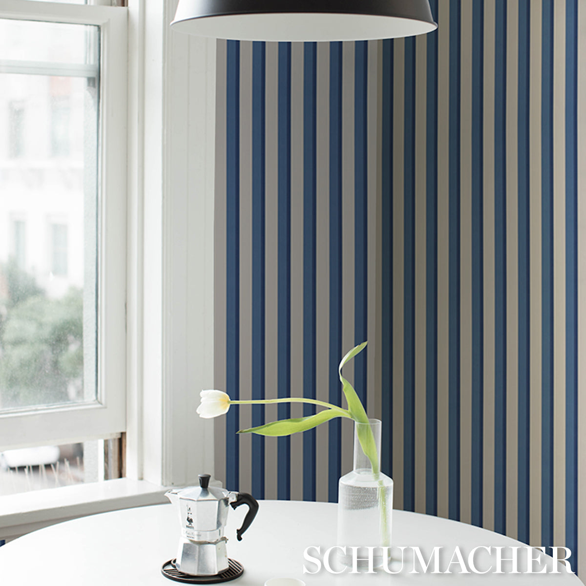 Purchase 5018221 | Rigsby Stripe, Delft - Schumacher Wallpaper