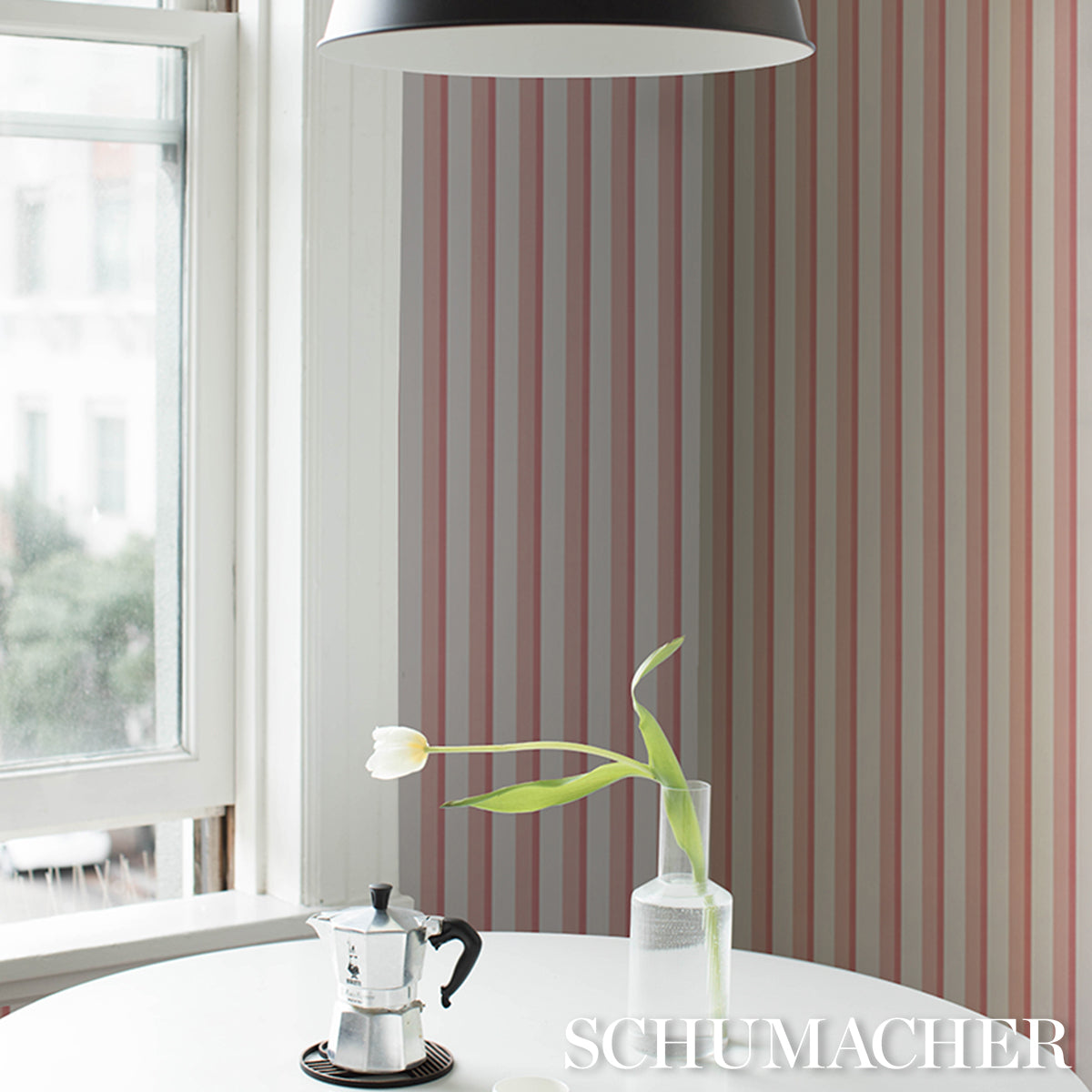 Purchase 5018222 | Rigsby Stripe, Pink - Schumacher Wallpaper