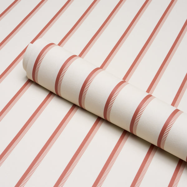 Purchase 5018230 | Tyla Stripe, Terracotta - Schumacher Wallpaper