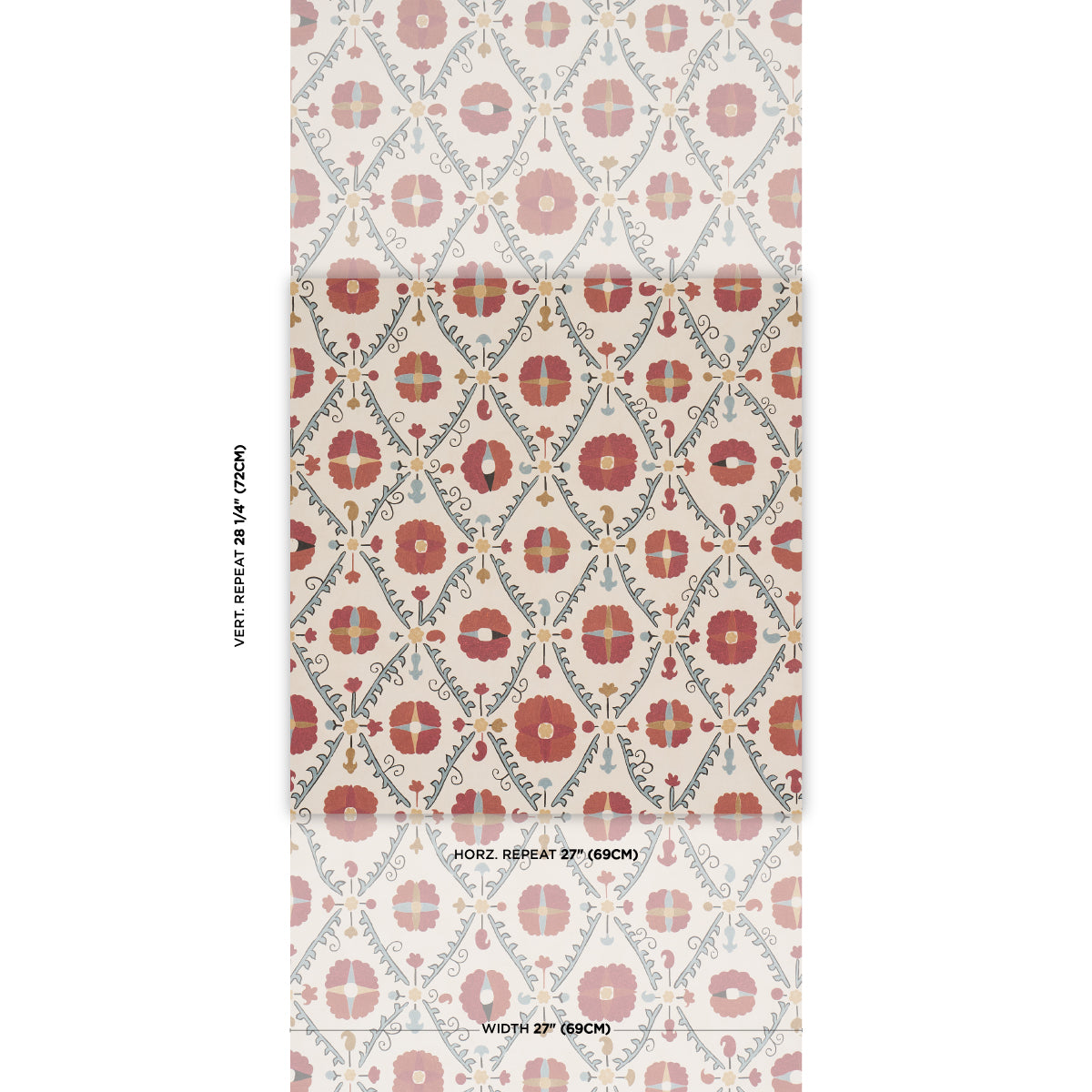 Purchase 5018280 | Amal, Tent Red & Blue - Schumacher Wallpaper