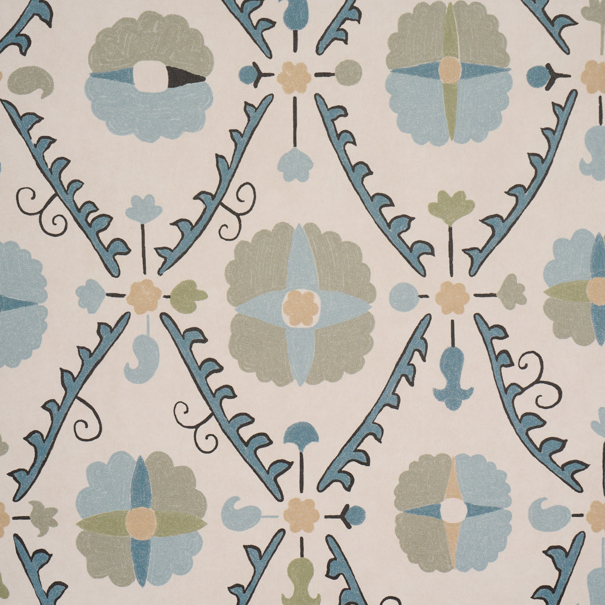 Purchase 5018281 | Amal, Calm Blue/Laurel Green - Schumacher Wallpaper