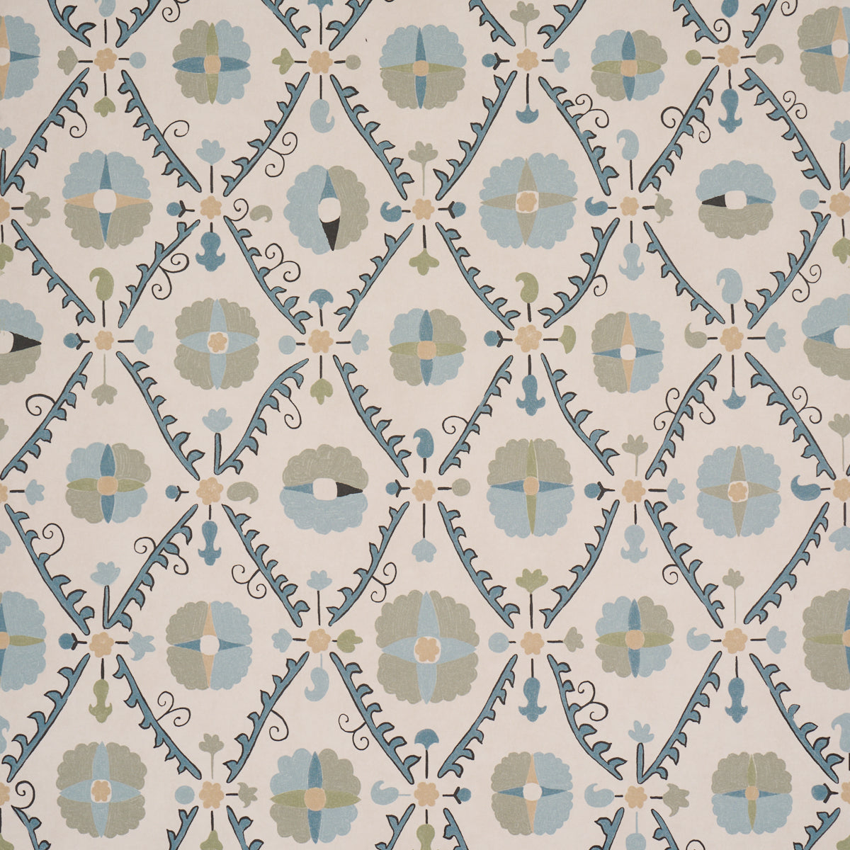 Purchase 5018281 | Amal, Calm Blue/Laurel Green - Schumacher Wallpaper