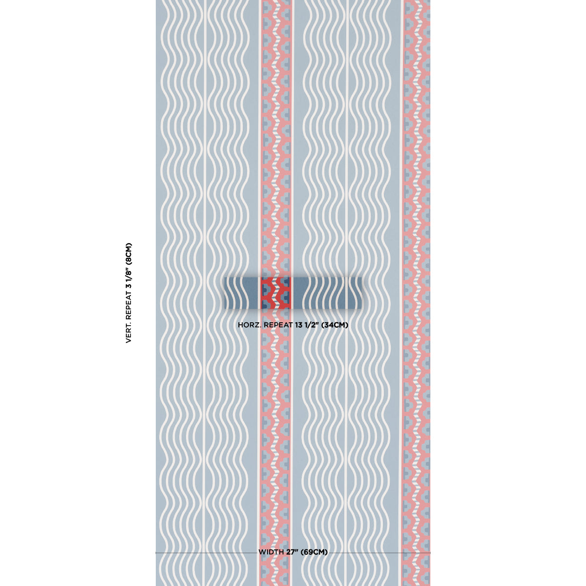 Purchase 5018300 | Crème Anglaise, French Red & Blue - Schumacher Wallpaper