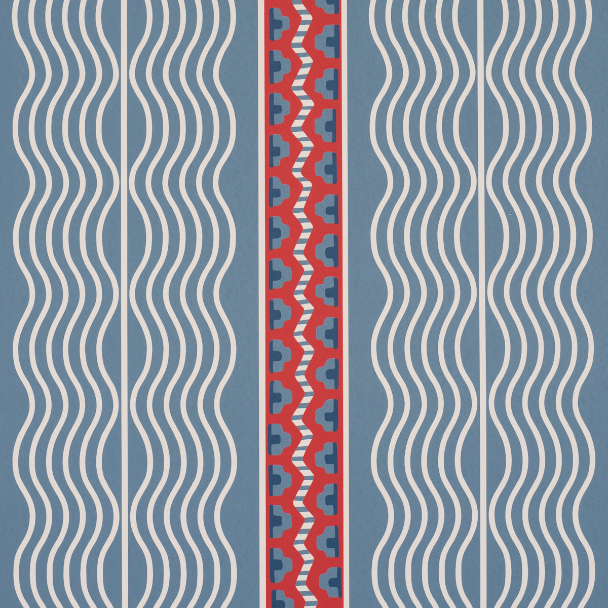 Purchase 5018300 | Crème Anglaise, French Red & Blue - Schumacher Wallpaper
