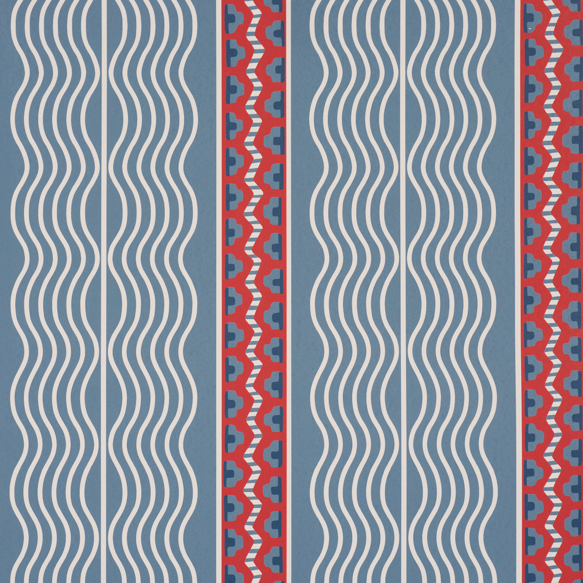 Purchase 5018300 | Crème Anglaise, French Red & Blue - Schumacher Wallpaper