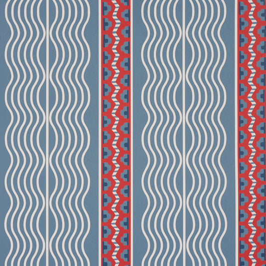 Purchase 5018300 | Crème Anglaise, French Red & Blue - Schumacher Wallpaper
