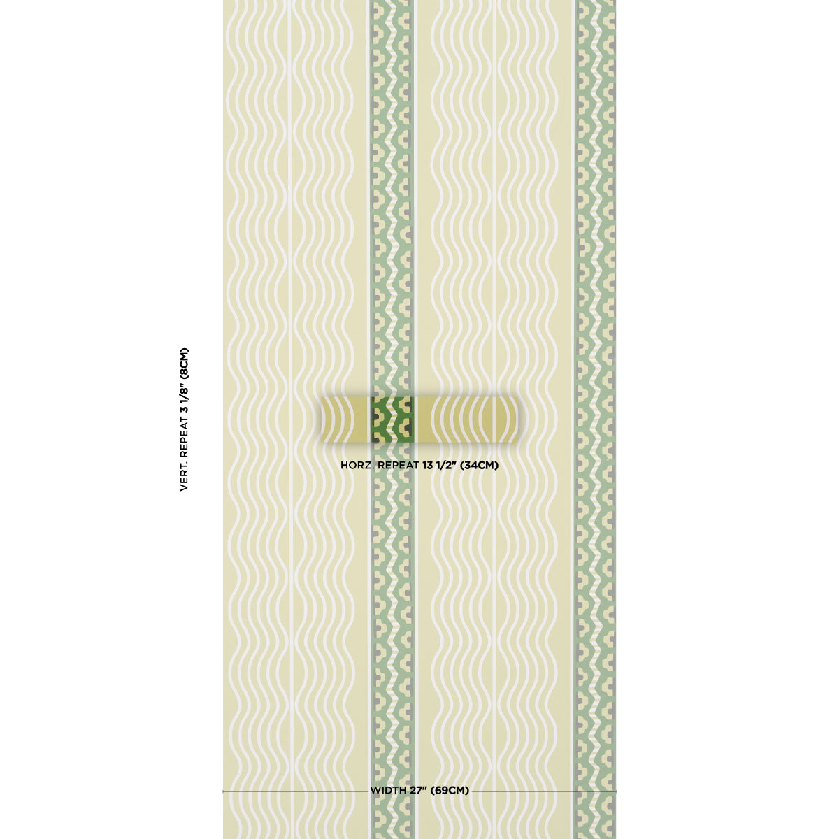 Purchase 5018301 | Crème Anglaise, Juniper Green - Schumacher Wallpaper