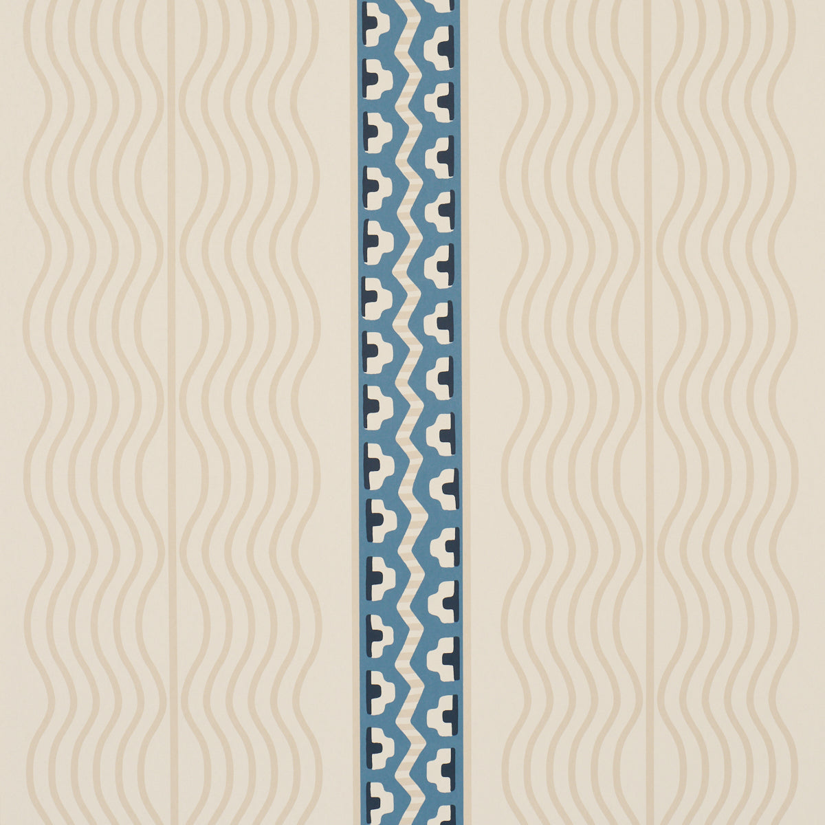 Purchase 5018302 | Crème Anglaise, English Cream/Denim Blue - Schumacher Wallpaper