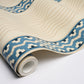 Purchase 5018302 | Crème Anglaise, English Cream/Denim Blue - Schumacher Wallpaper