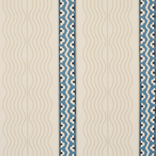 Purchase 5018302 | Crème Anglaise, English Cream/Denim Blue - Schumacher Wallpaper