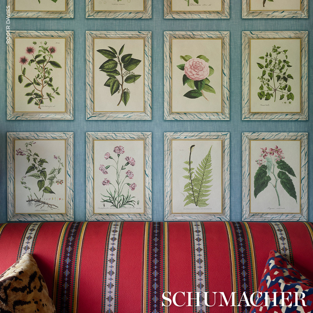 Purchase 5018312 | Garden'S Trust, Porcelain Blue - Schumacher Wallpaper
