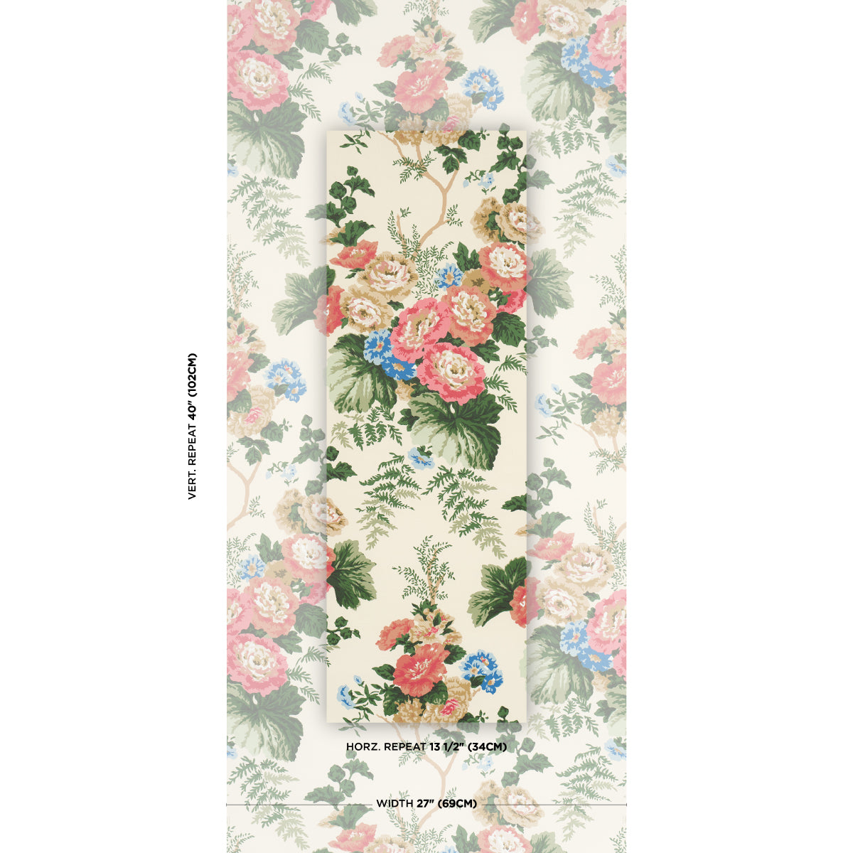 Purchase 5018340 | Wycombe Park, Red & Blue - Schumacher Wallpaper