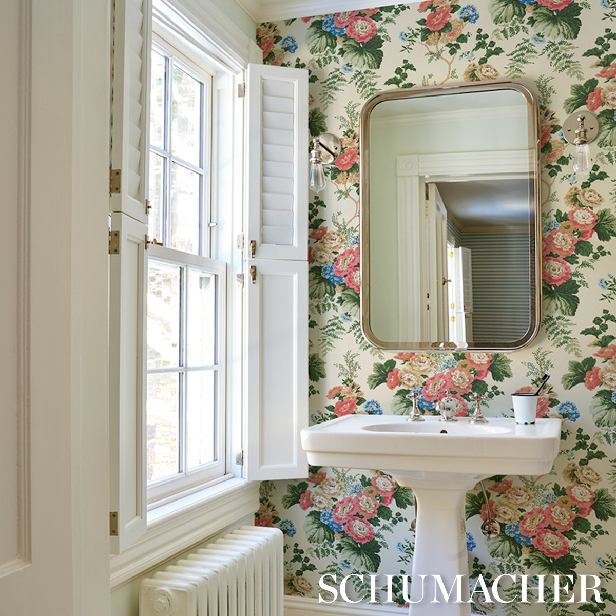 Purchase 5018340 | Wycombe Park, Red & Blue - Schumacher Wallpaper