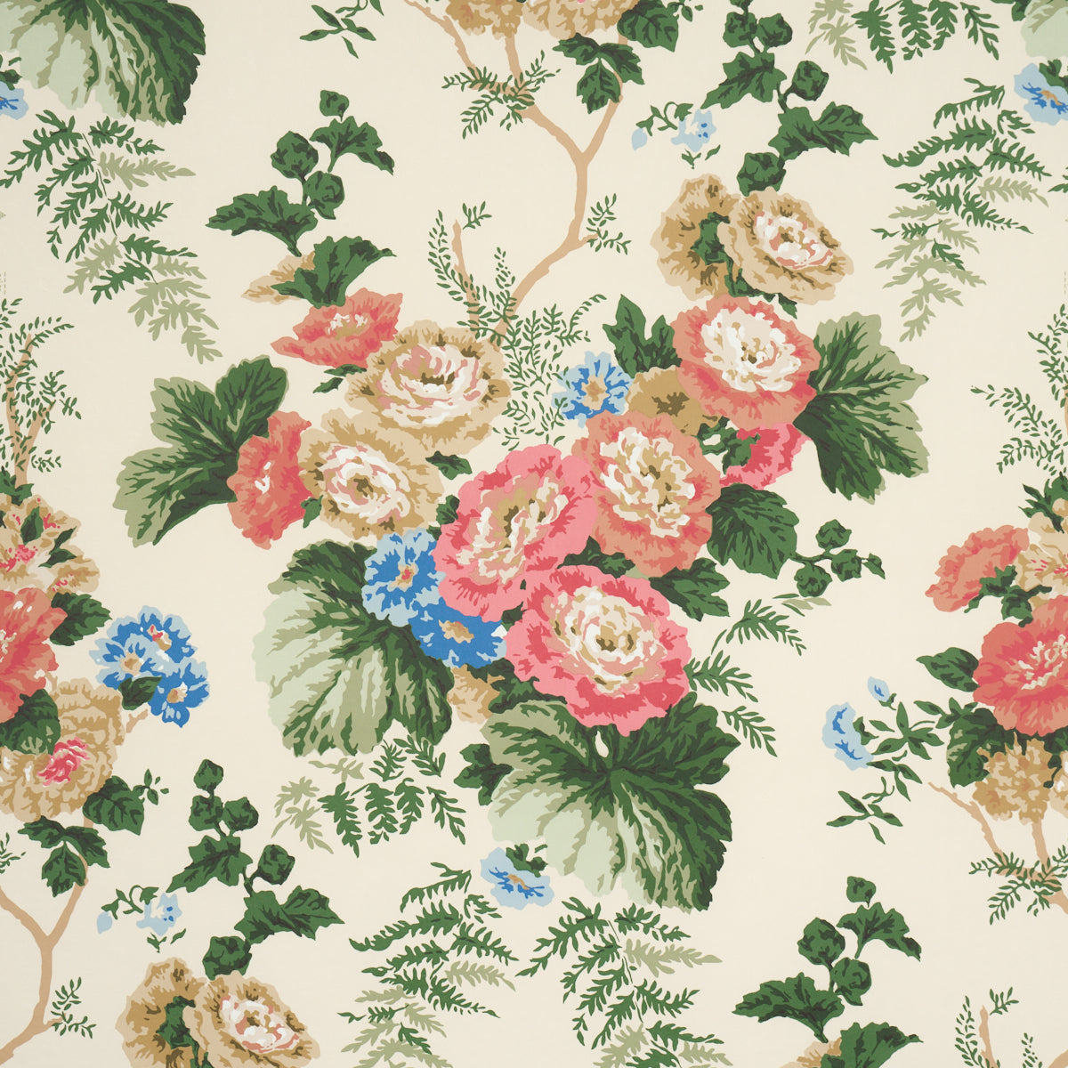 Purchase 5018340 | Wycombe Park, Red & Blue - Schumacher Wallpaper