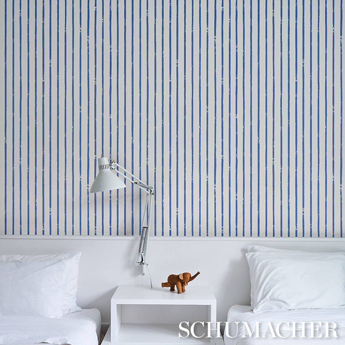 Purchase 5018350 | Springs Stripe, Navy - Schumacher Wallpaper