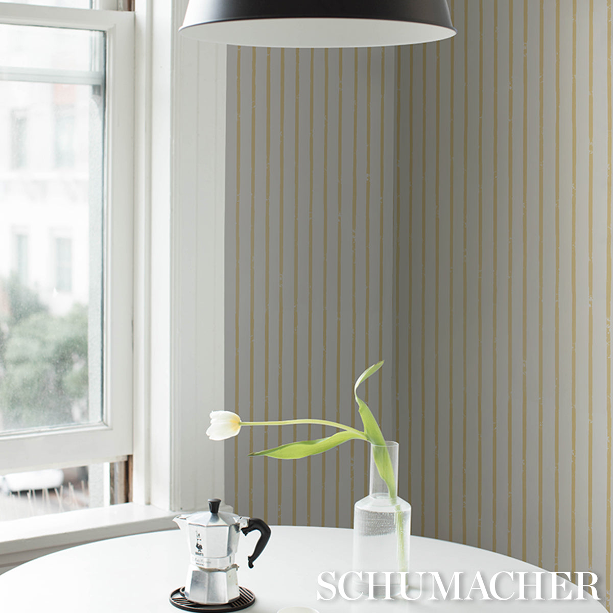 Purchase 5018351 | Springs Stripe, Yellow - Schumacher Wallpaper